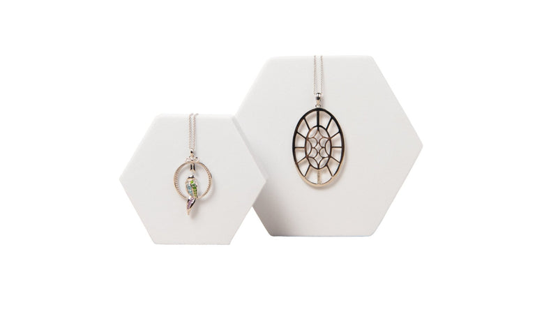 Bull's Eye Oval Pendant in Sterling Silver & Gold Plate - The Shops at Mount Vernon