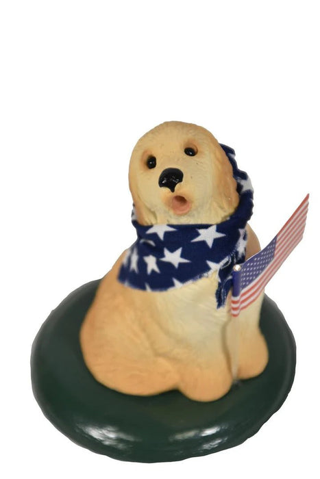 Byers’ Choice Retriever Dog with Flag - The Shops at Mount Vernon