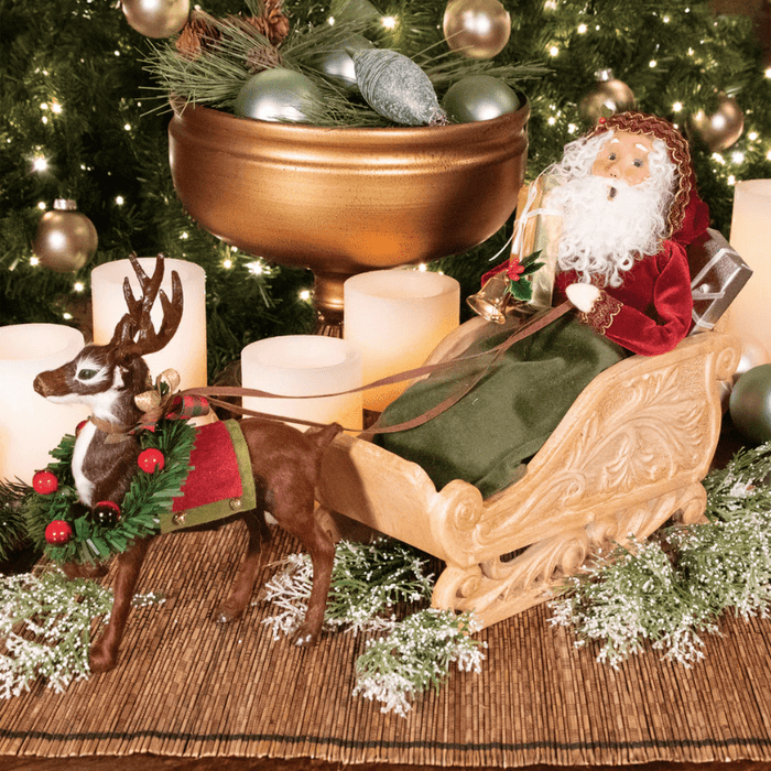 Byers’ Choice Sleigh Santa with Reindeer Caroler - The Shops at Mount Vernon