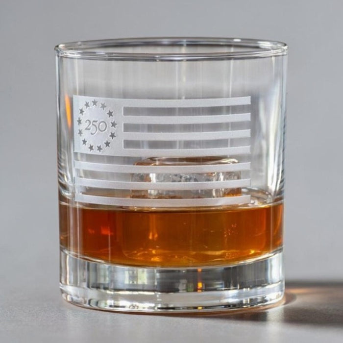 Glass Whiskey Betsy Ross Flag