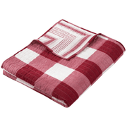 Camden Reversible Red Stripe Throw - Red Check Throw - The Shops at Mount Vernon