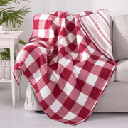 Camden Reversible Red Stripe Throw - Red Check Throw - The Shops at Mount Vernon