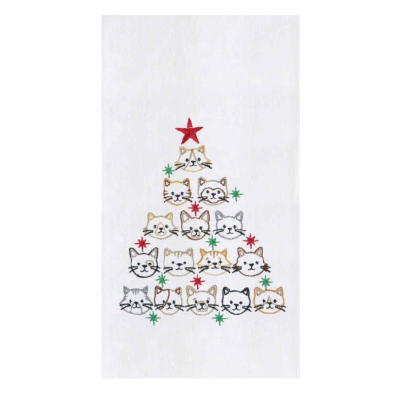 Cat Face Christmas Tree Kitchen Towel - The Shops at Mount Vernon