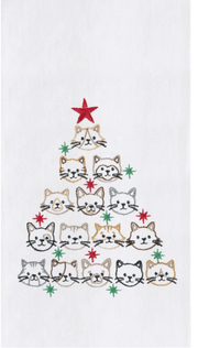 Cat Face Christmas Tree Kitchen Towel - The Shops at Mount Vernon