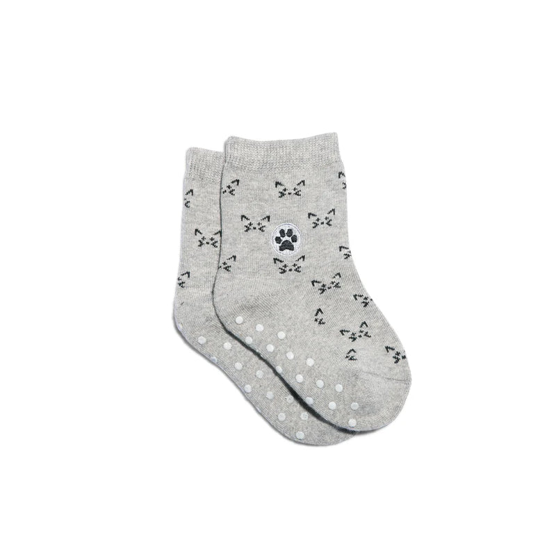 Kids Socks that Save Cats, Gray-Toddler