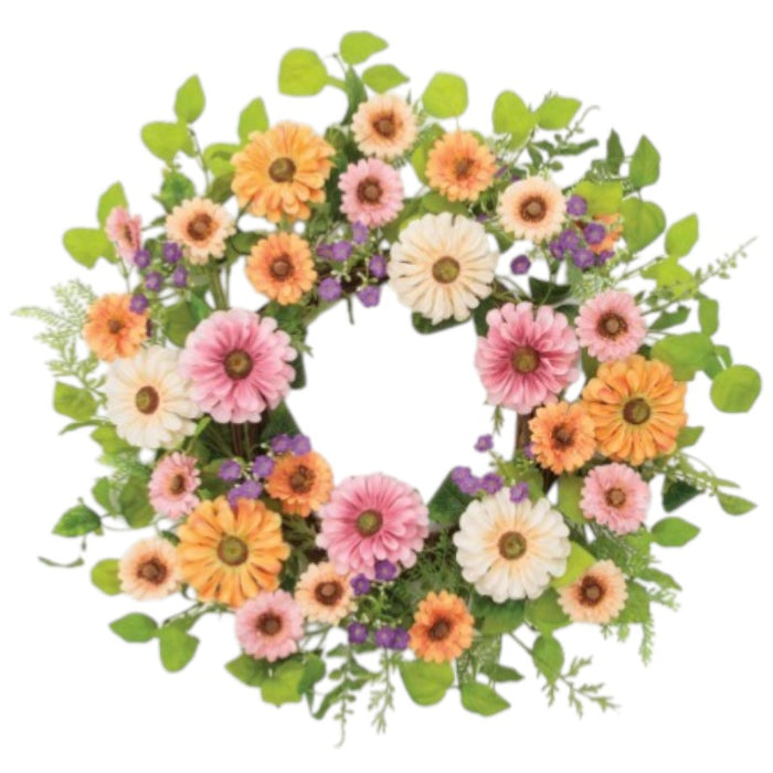 Wreath Mixed Zinnia 24in