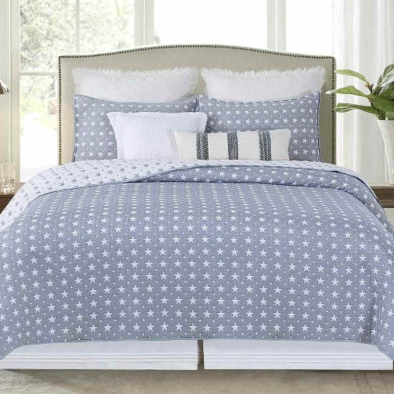 Chambray Star Coverlet Set Queen - The Shops at Mount Vernon