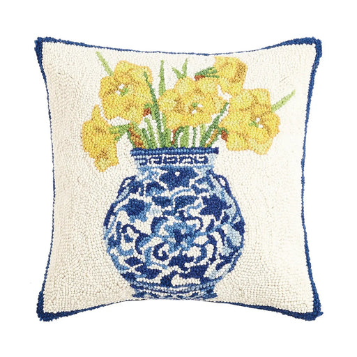 Chinoiserie Accent Pillow - Daffodil Pillow - The Shops at Mount Vernon