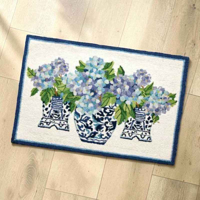 Chinoiserie Hydrangeas Wool Hook - The Shops at Mount Vernon