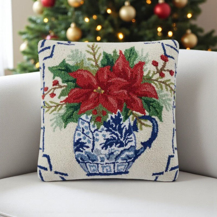 Chinoiserie Poisenttia Hook Pillow - The Shops at Mount Vernon