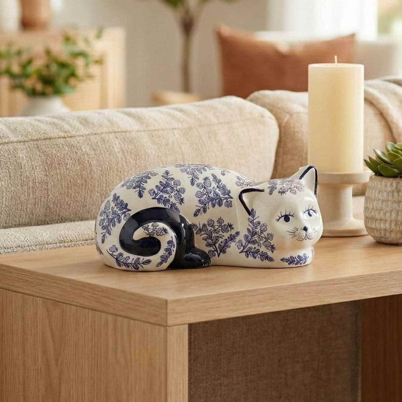 Chinoiserie Sleeping Cat Ceramic - The Shops at Mount Vernon