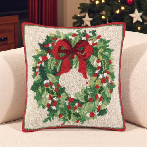 Christmas Wreath Hook Pillow - The Shops at Mount Vernon