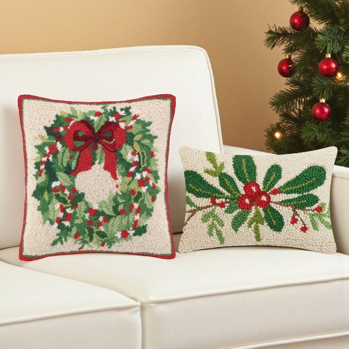 Christmas Wreath Hook Pillow - The Shops at Mount Vernon