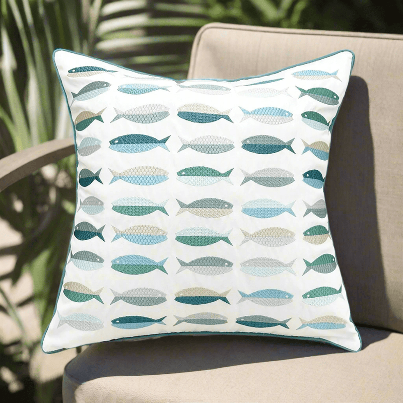 Coastal Fish Pillow - Indoor Outdoor Pillow - The Shops at Mount Vernon