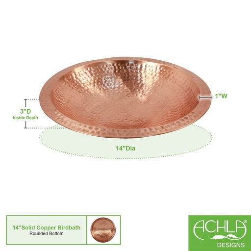 Copper Birdbath - Achla Designs - The Shops at Mount Vernon