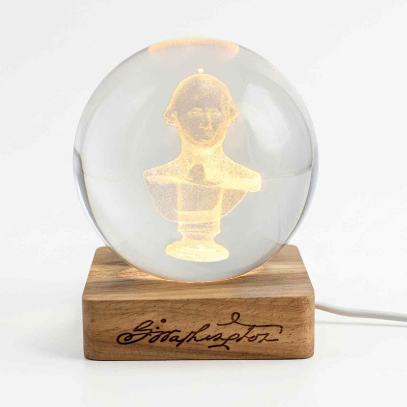 Crystal Ball with George Washington Bust - The Shops at Mount Vernon