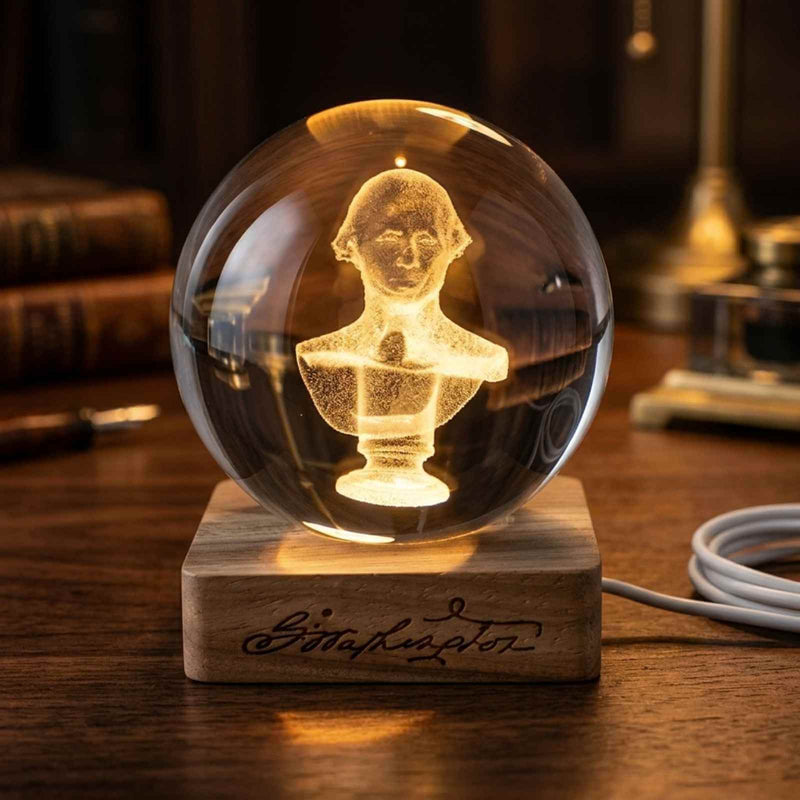 Crystal Ball with George Washington Bust - The Shops at Mount Vernon