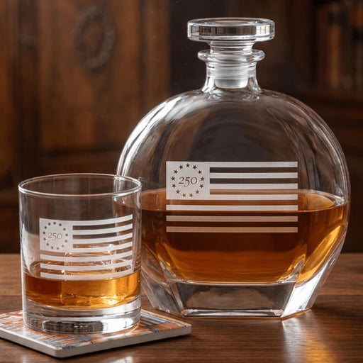 Decanter Whiskey Betsy Ross Flag 23oz - The Shops at Mount Vernon
