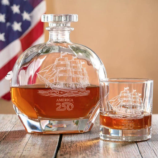 Decanter Whiskey Tall Ship America 250 23oz - The Shops at Mount Vernon