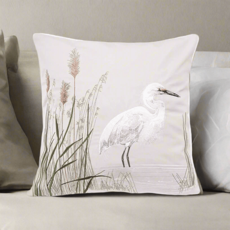 Egret Right Indoor - Outdoor Pillow - The Shops at Mount Vernon