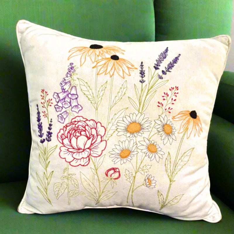 Embroidered Botanical Pillow - Mount Vernon Exclusive - The Shops at Mount Vernon