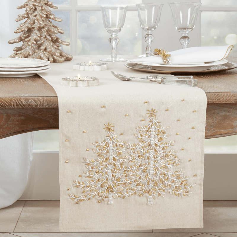 Embroidered Christmas Tree Runner - The Shops at Mount Vernon