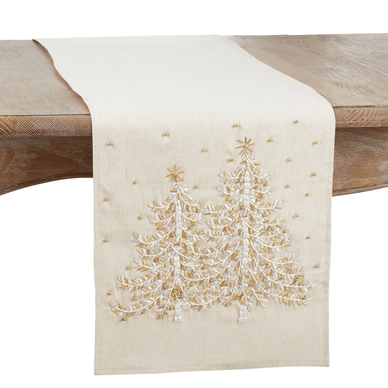 Embroidered Christmas Tree Runner - The Shops at Mount Vernon