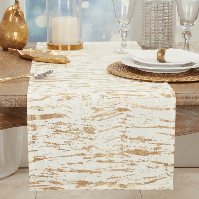 Foil Print Christmas Table Runner - The Shops at Mount Vernon