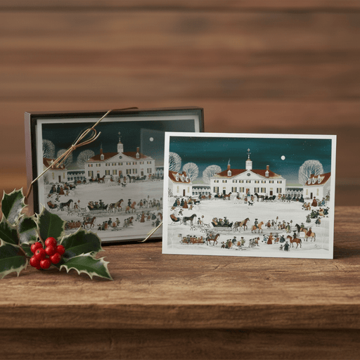 Folk Art Mount Vernon, West Front Christmas Cards - The Shops at Mount Vernon