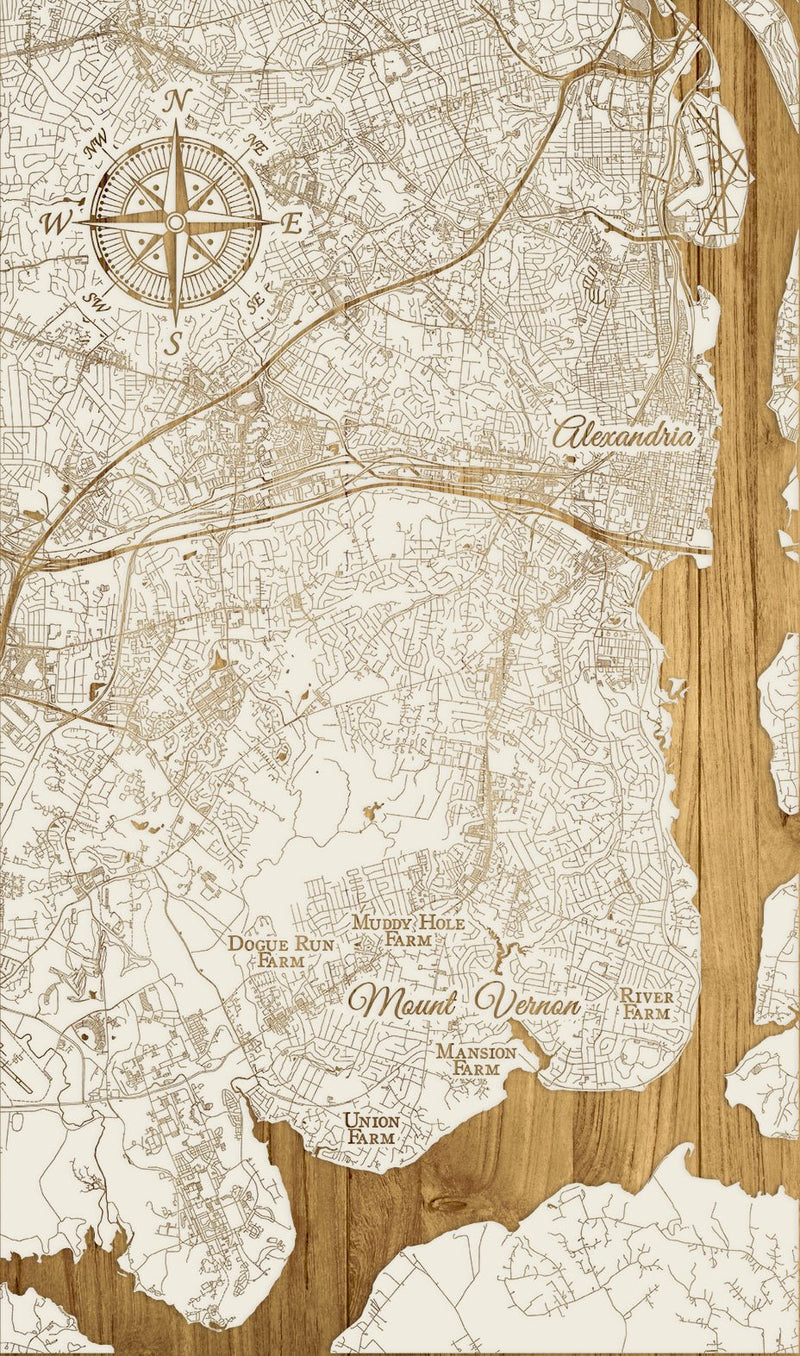FP2075 - Mount Vernon, VA Engraved Map (Collective) - The Shops at Mount Vernon
