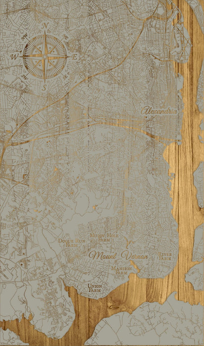 FP2075 - Mount Vernon, VA Engraved Map (Collective) - The Shops at Mount Vernon