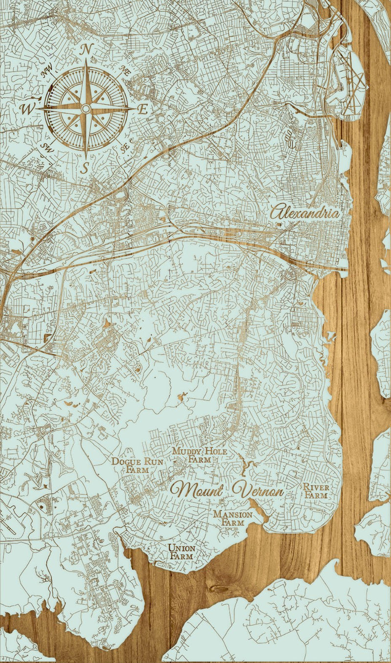 FP2075 - Mount Vernon, VA Engraved Map (Collective) - The Shops at Mount Vernon