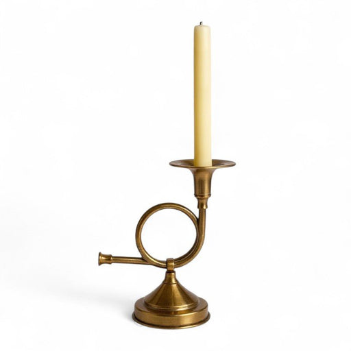 French Horn Brass Candlestick - The Shops at Mount Vernon