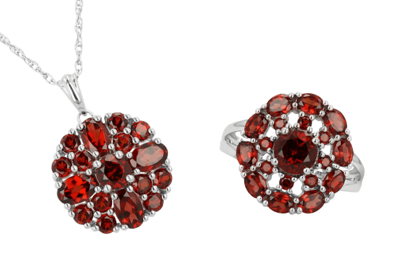 Garnet Cluster Necklace - The Shops at Mount Vernon