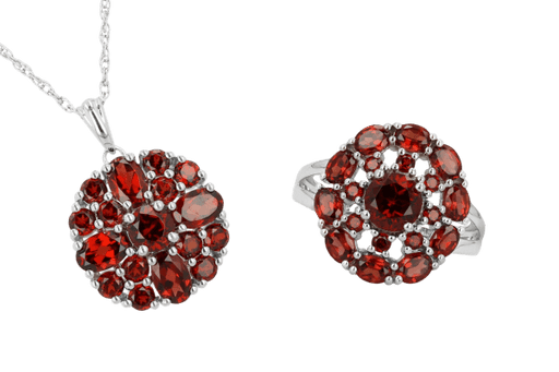 Garnet Cluster Necklace - The Shops at Mount Vernon