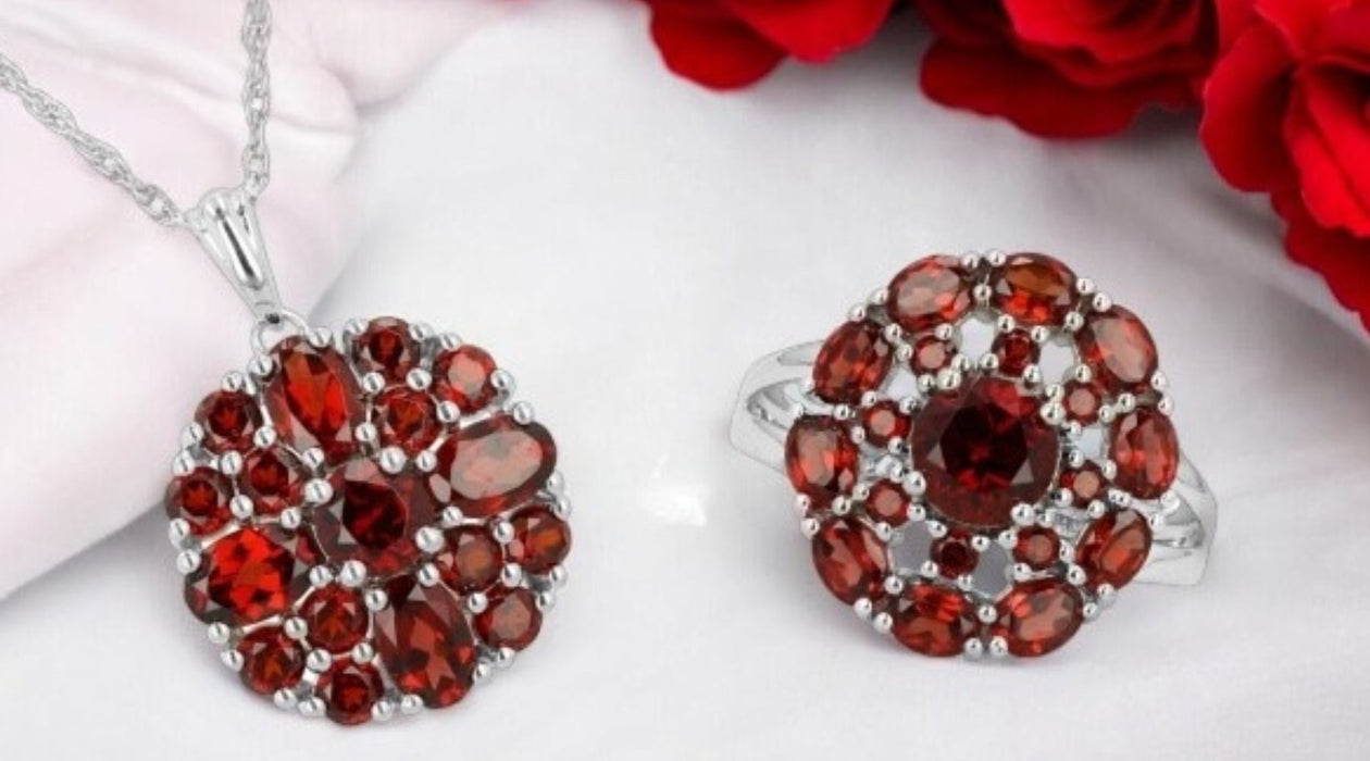 Garnet Cluster Necklace The Shops at Mount Vernon - Main Image