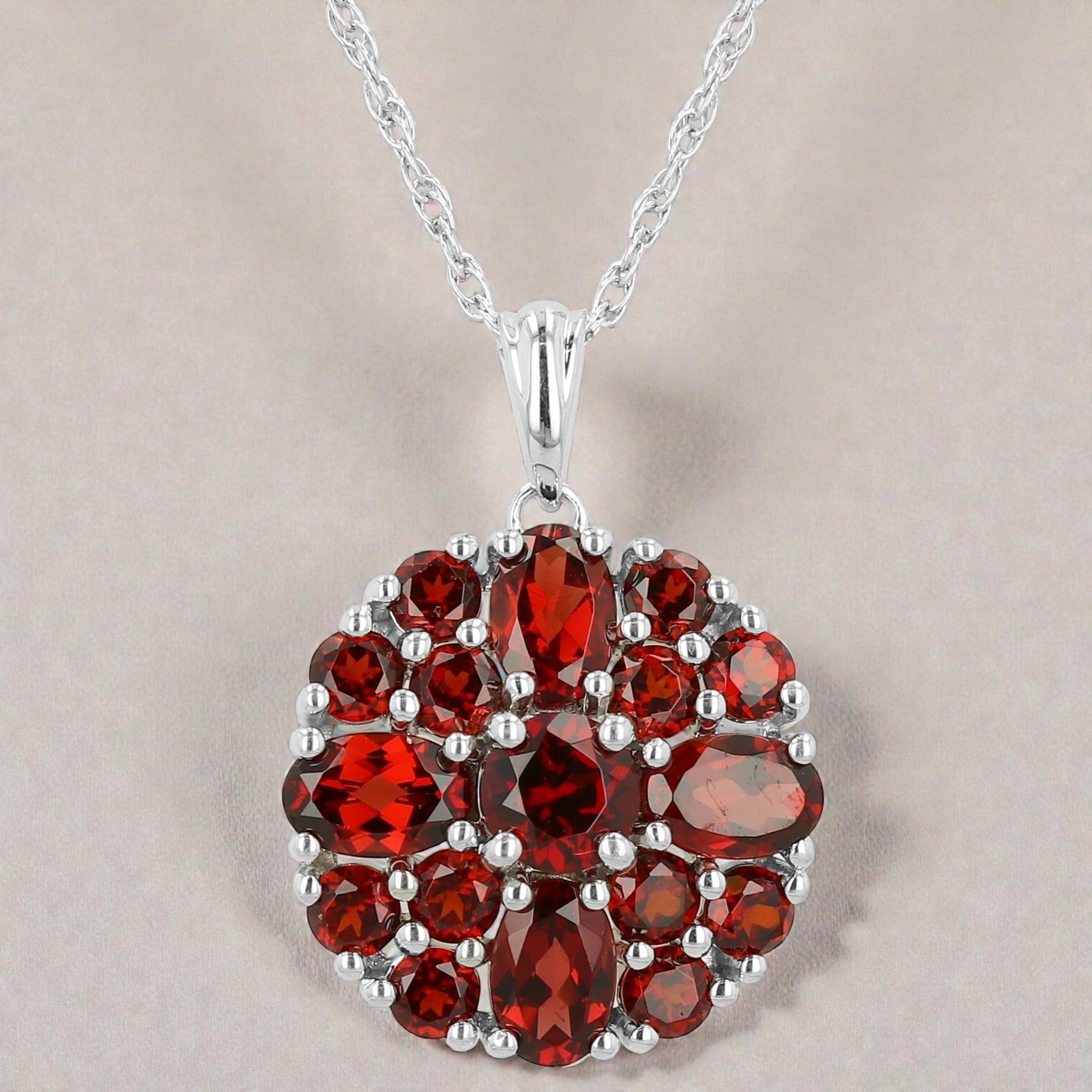 Garnet Cluster Necklace The Shops at Mount Vernon