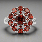 Garnet Cluster Ring - The Shops at Mount Vernon