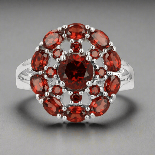 Garnet Cluster Ring - The Shops at Mount Vernon