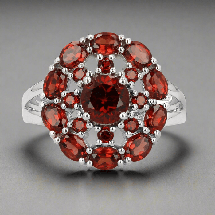 Garnet Cluster Ring - The Shops at Mount Vernon