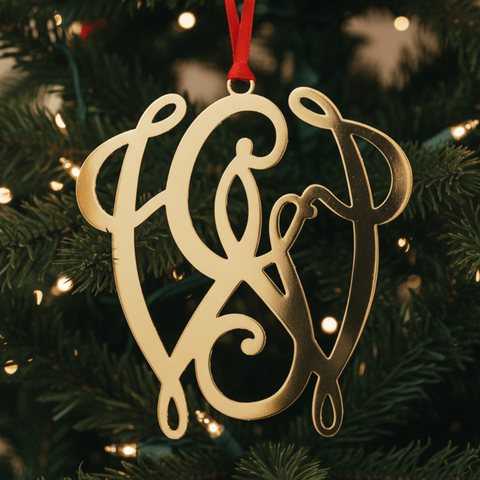 George Washington GW Cypher Brass Ornament - The Shops at Mount Vernon