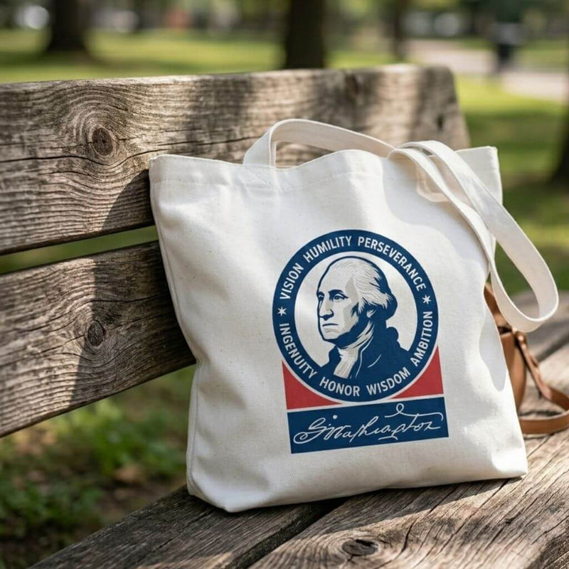 George Washington Seven Attributes Zipper Tote - The Shops at Mount Vernon