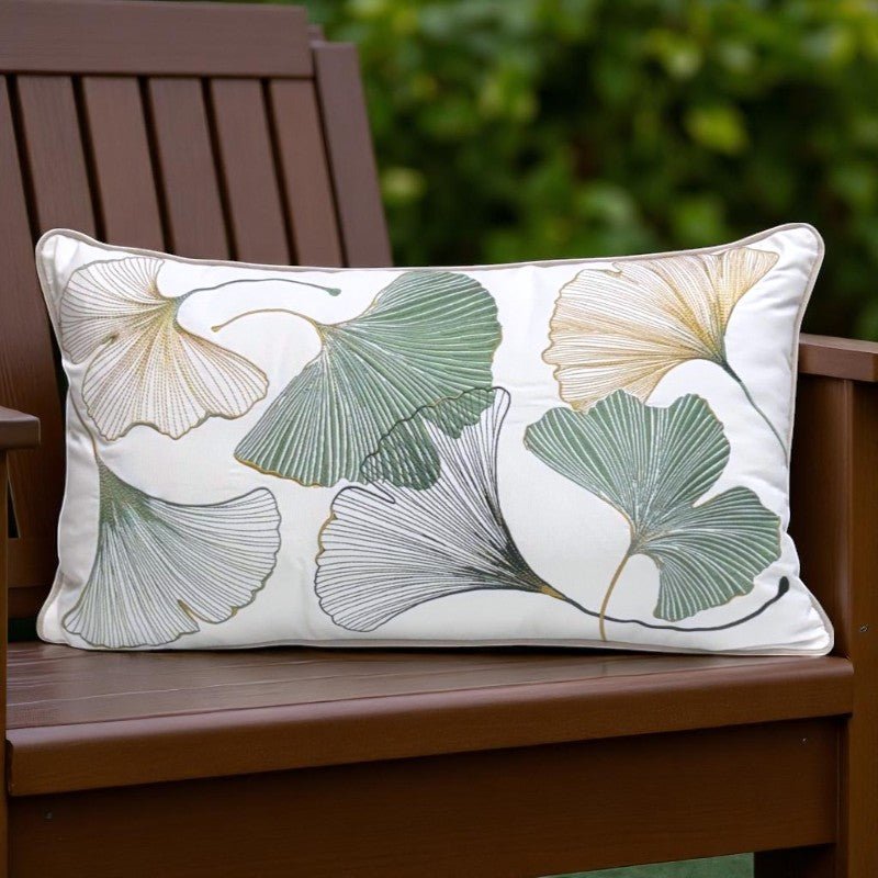Ginko Leaves Lumbar Pillow - The Shops at Mount Vernon