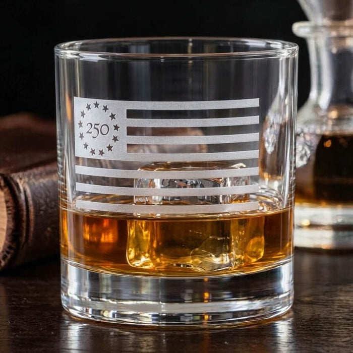 Glass Whiskey Betsy Ross Flag - The Shops at Mount Vernon