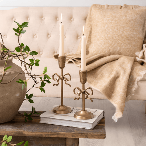 Gold Bow Candle Holder – Set of 2 - The Shops at Mount Vernon