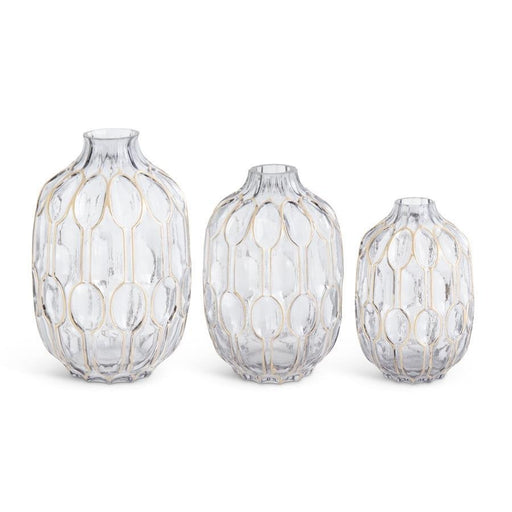 Gold Embossed Glass Vase - Assorted Sizes - The Shops at Mount Vernon