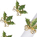Gold & Green Holly Napkin Rings - The Shops at Mount Vernon