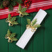 Gold & Green Holly Napkin Rings - The Shops at Mount Vernon