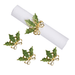 Gold & Green Holly Napkin Rings - The Shops at Mount Vernon