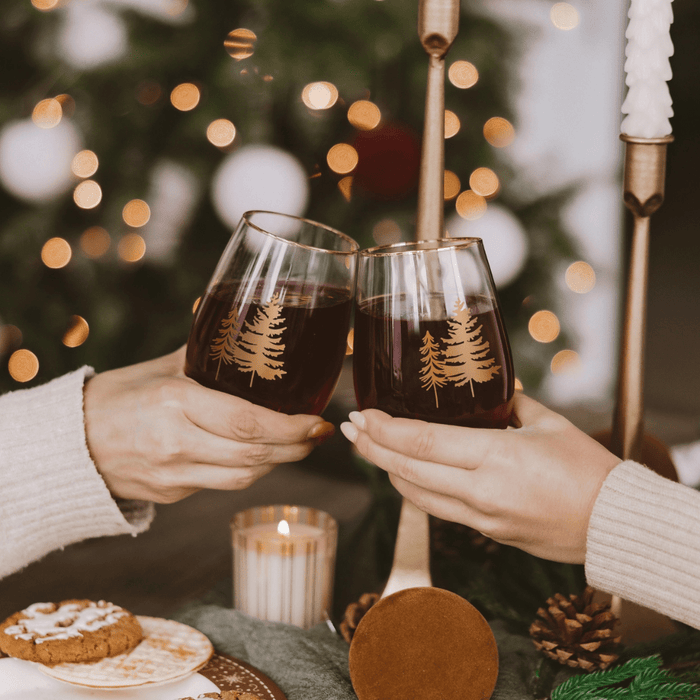 Gold Tree Stemless Wine Glasses – Set of 2 - The Shops at Mount Vernon